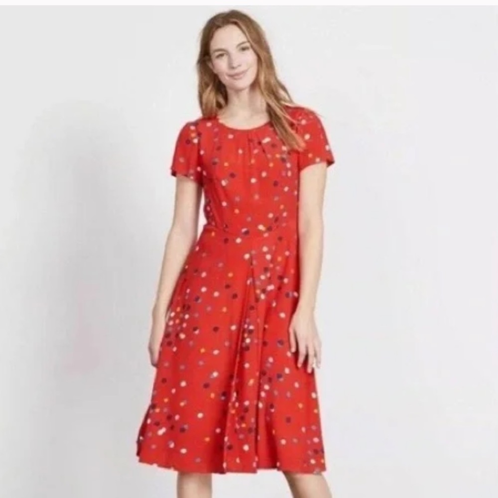 Boden Calista Red Polka Dot Dress | Size US 6
